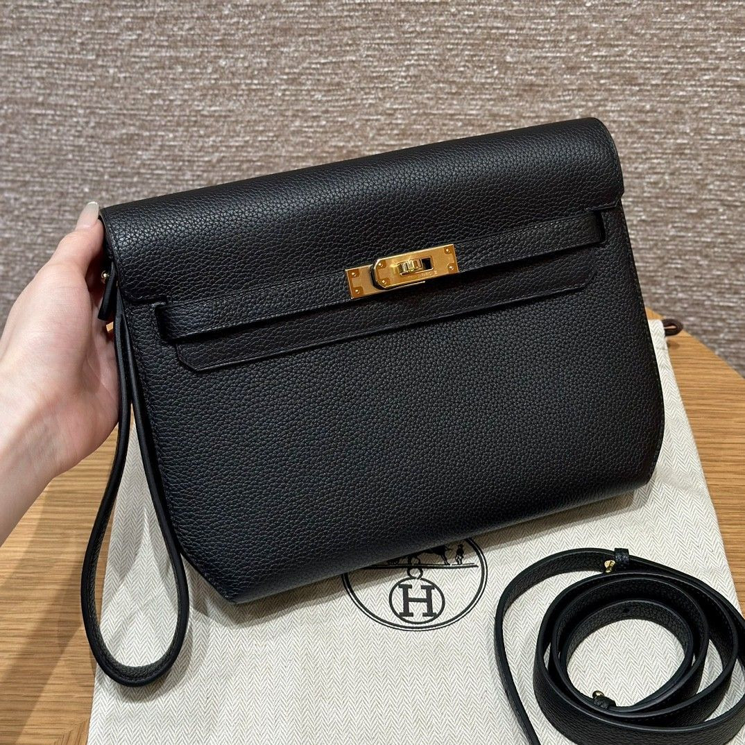 Hermès Kelly Depeches Togo Black 25cm