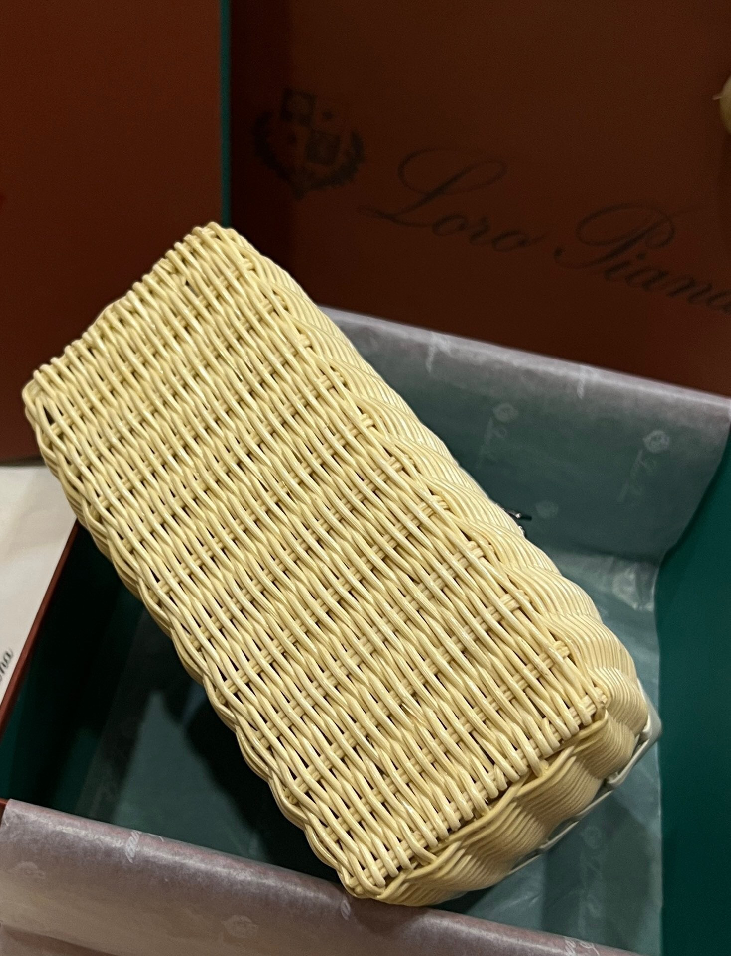 L**o p*ana extra pocket l19 wicker bag 17.5x21x10cm