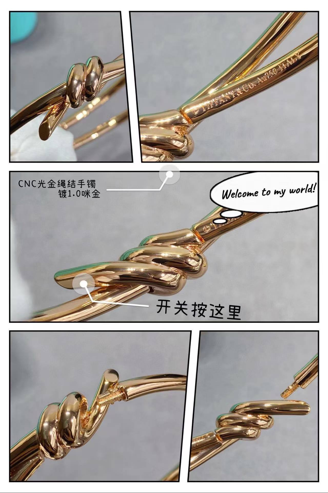 T*f*ny & co. knot double row hinged bracelet