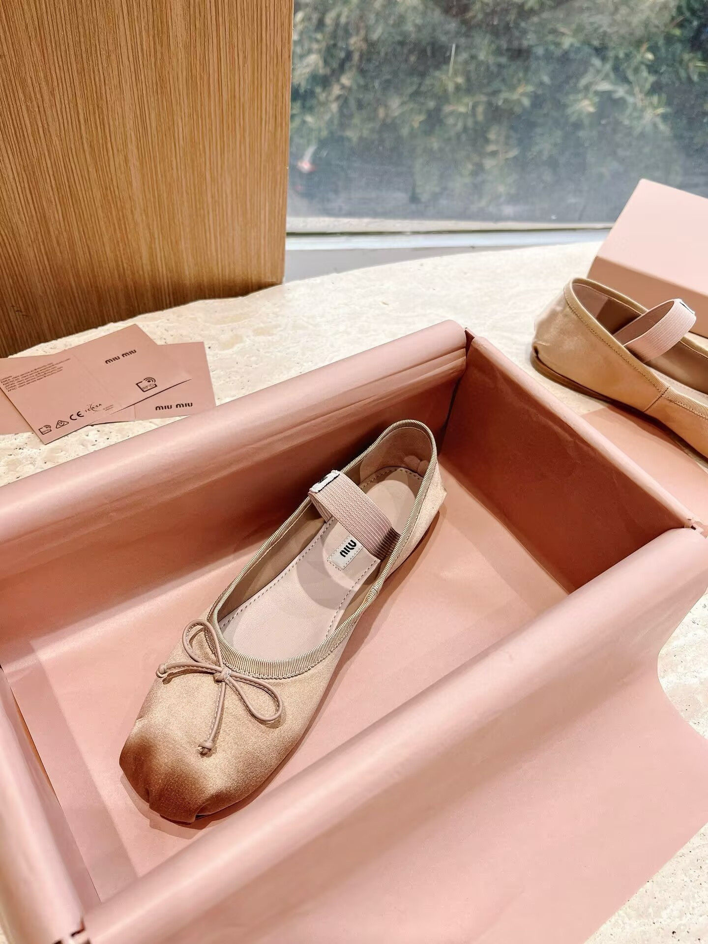UA Miu Miu Satin Ballerinas