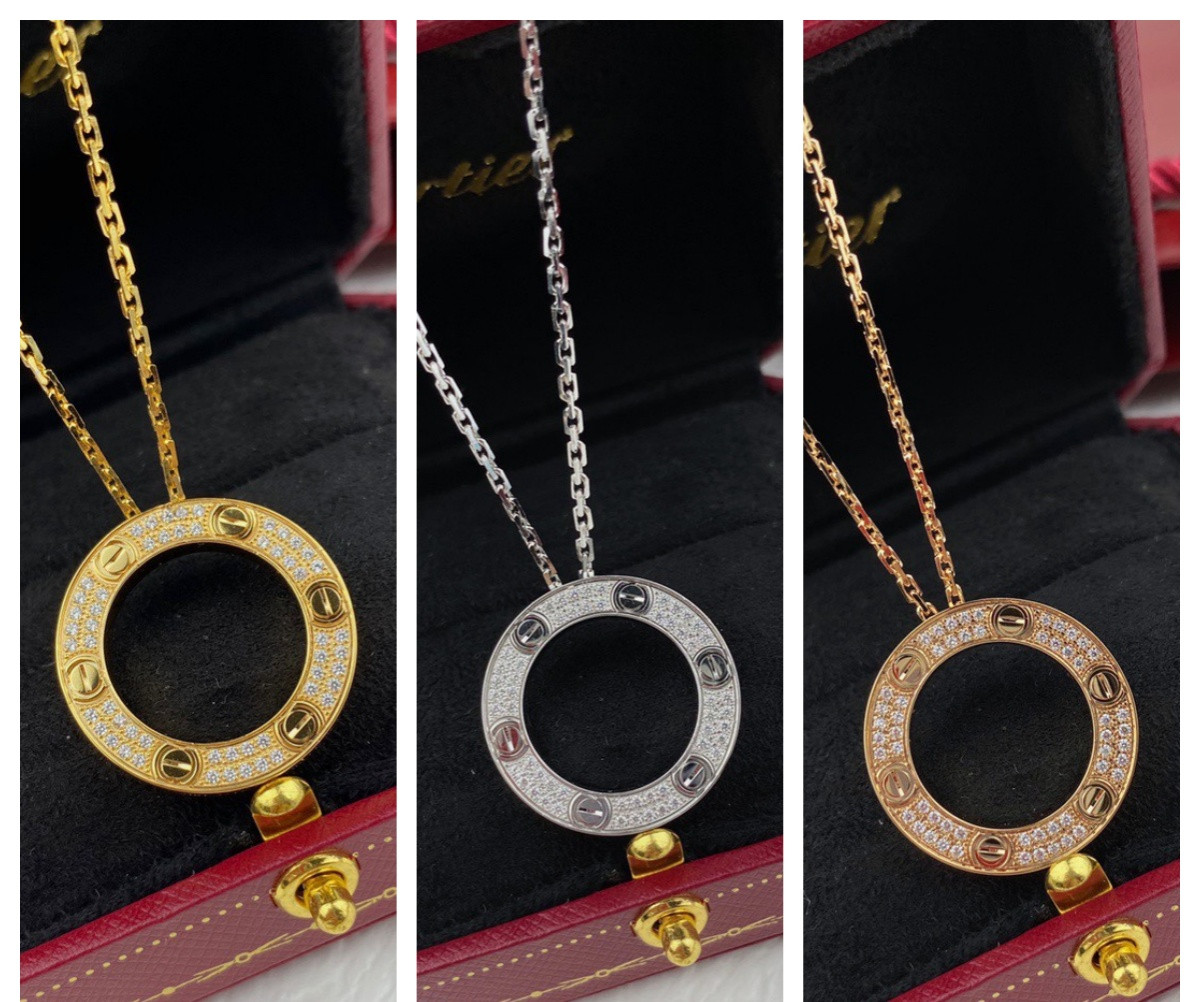 ca*t*er double-sided fully Di*m*nd-encrusted coin necklace