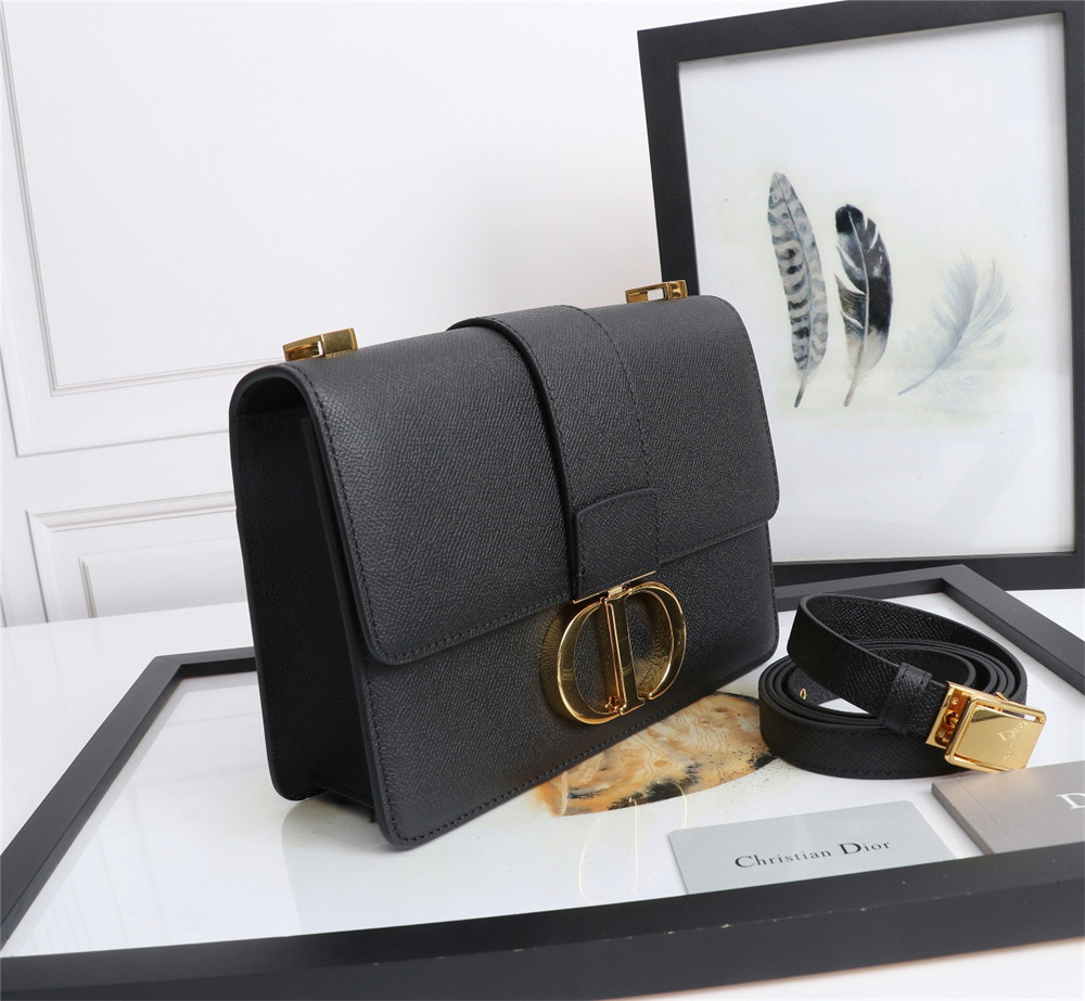 D*or 30 montaigne chain bag grained black