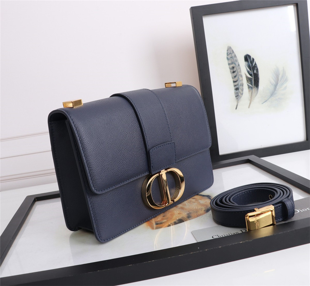 D*or 30 montaigne chain bag grained navy