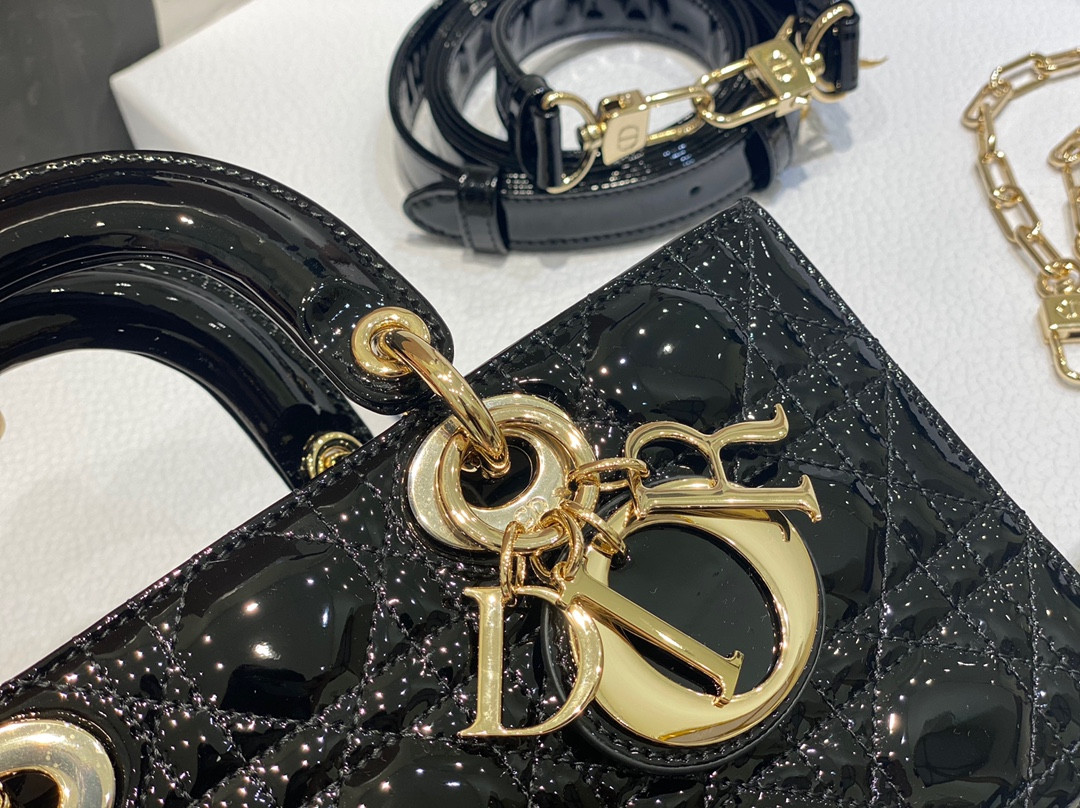 D*or small lady d-joy bag black patent