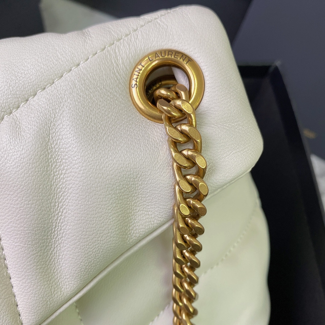 Y*L puffer small in nappa leather white 11.4 x 6.6 x 4.3 inches