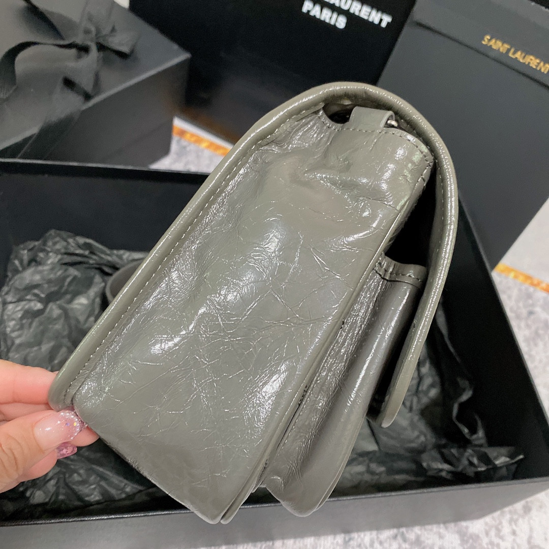 Y*L niki baby in vintage leather storm 8.2 x 6 x 2.9 inches