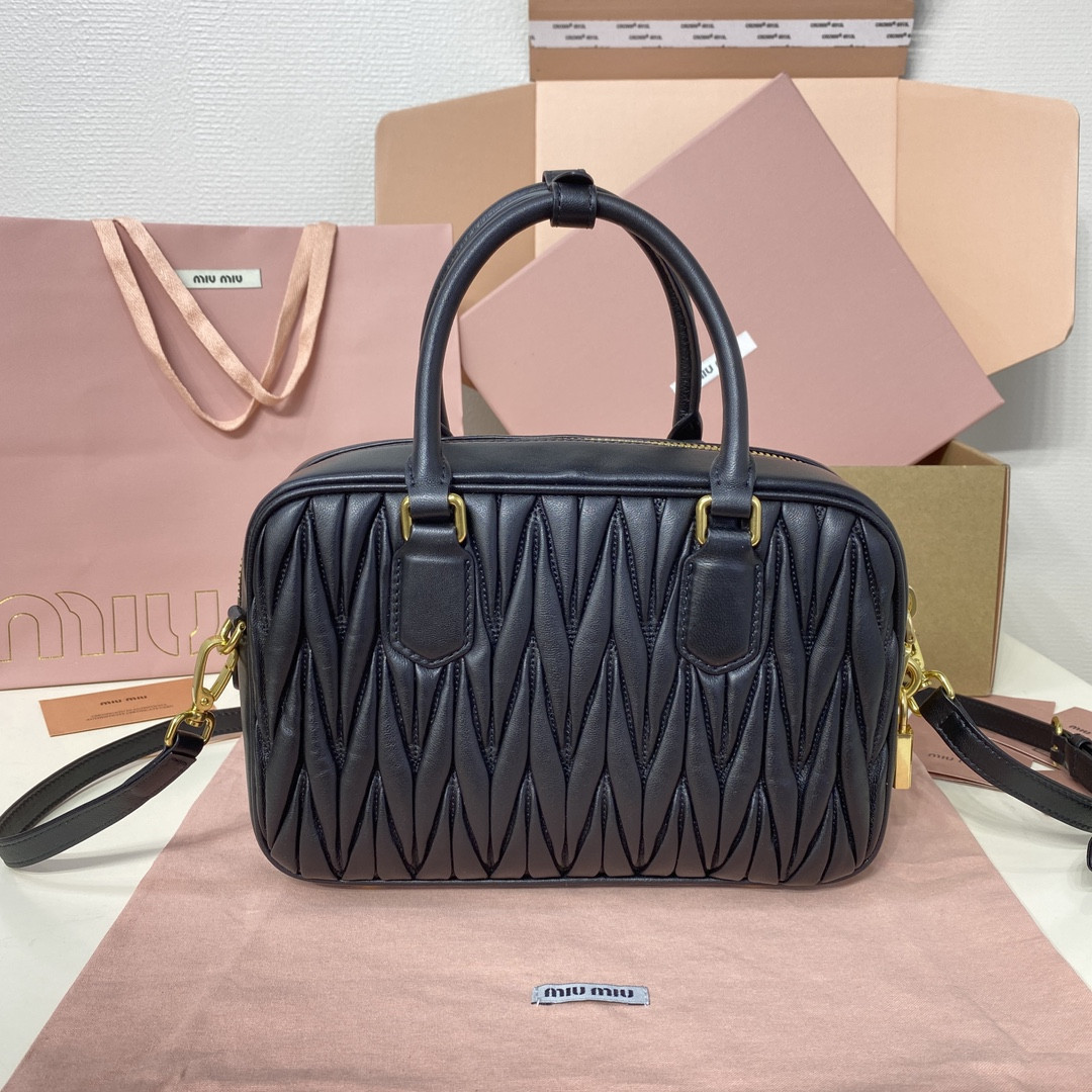 Miu Miu Arcadie matelassé nappa leather bag 24X16X7.5cm
