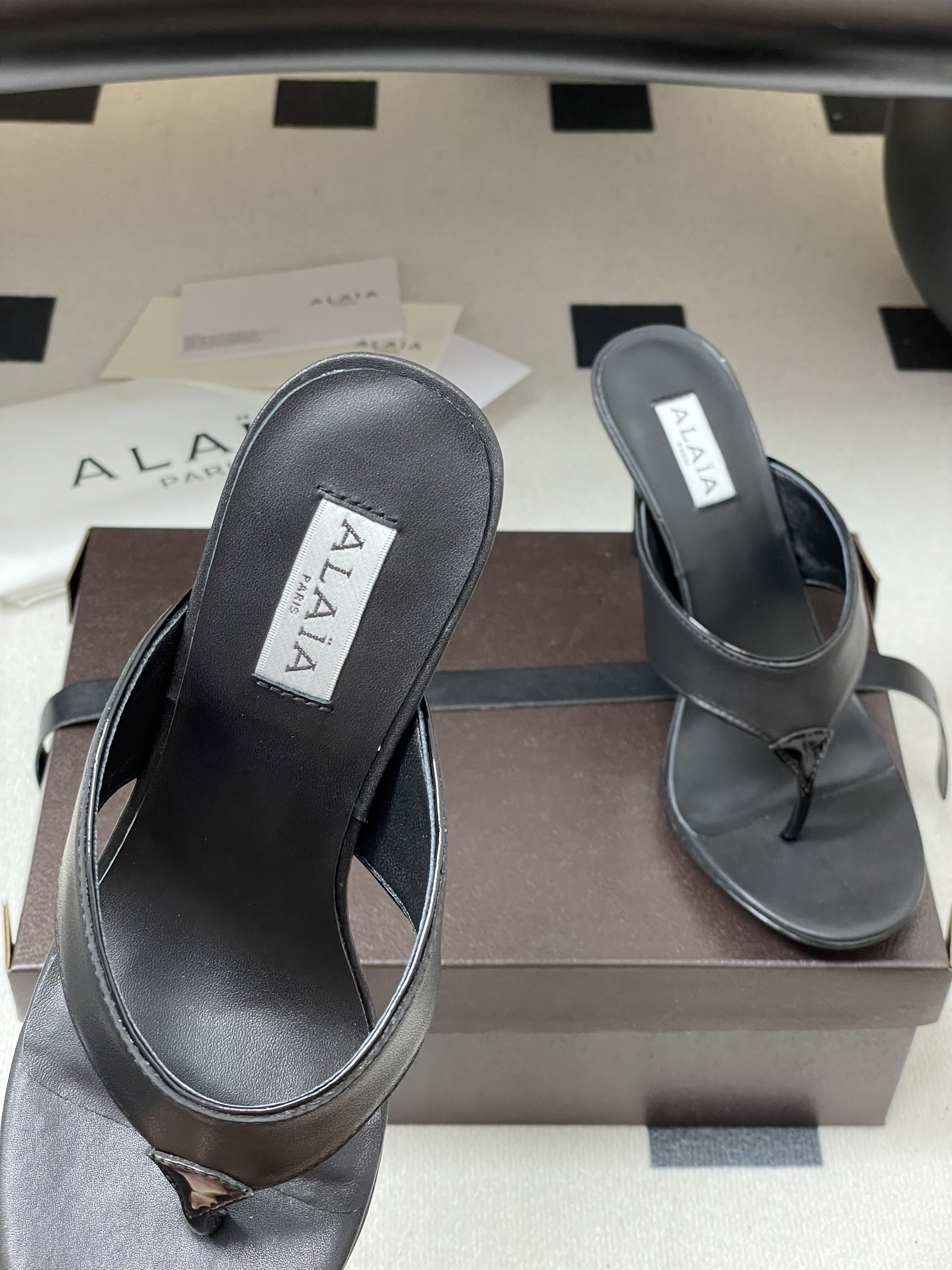 UA Alaia Triangle Flat Slides 9cm Heel(Customized Size 7-10 days production time)