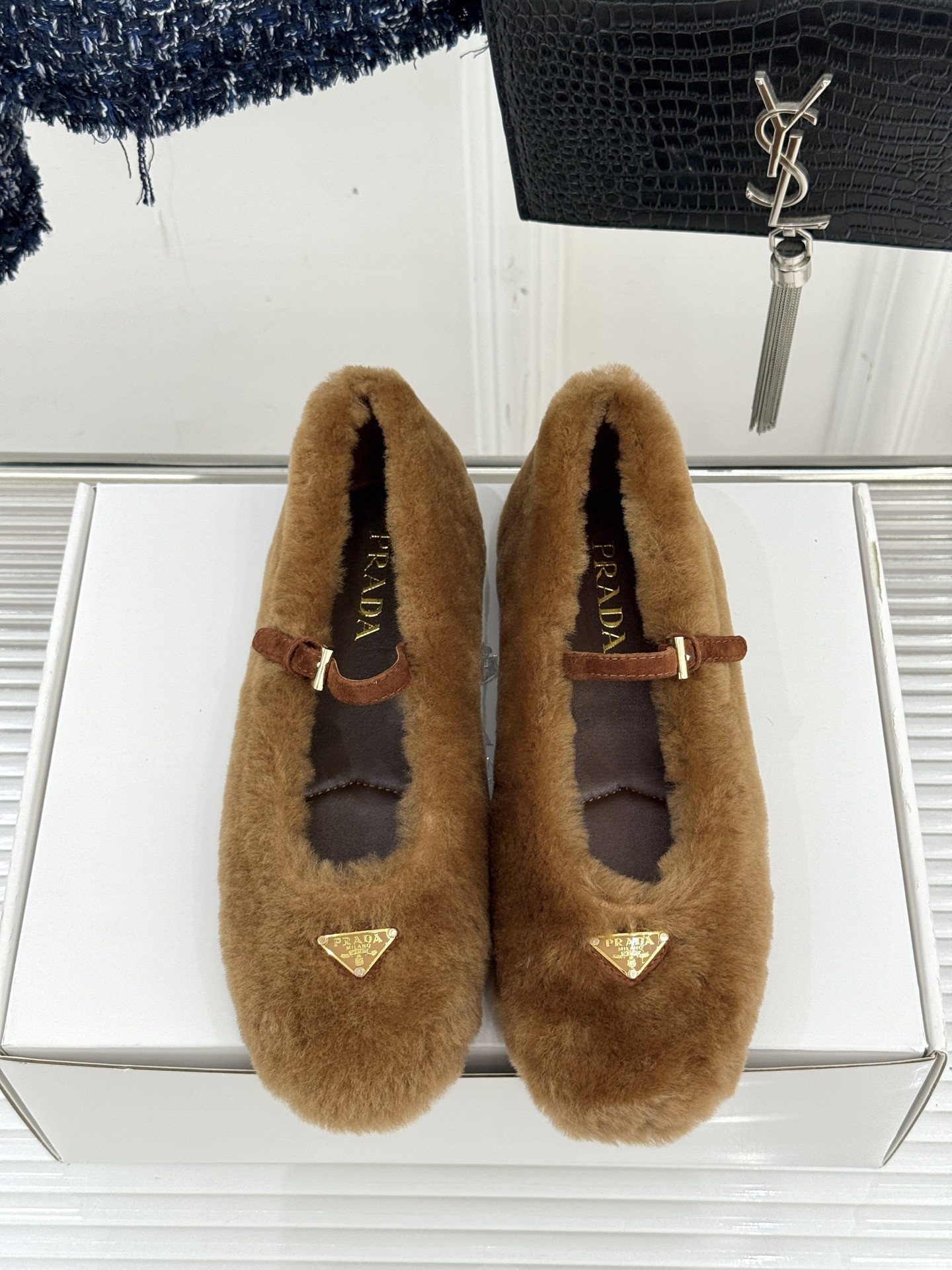 ua Pra*a shearling ballerinas